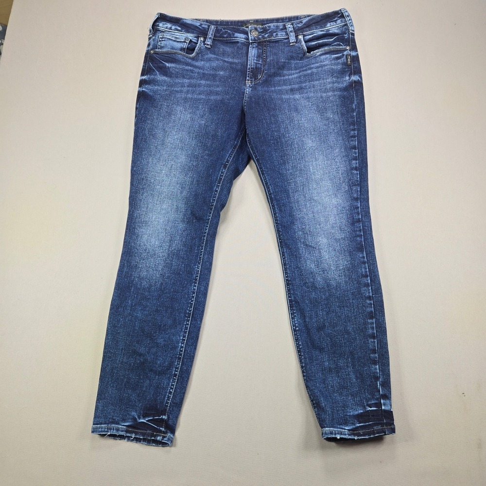 Silver Jeans Women's Skinny Jeans in Dark Blue Wash